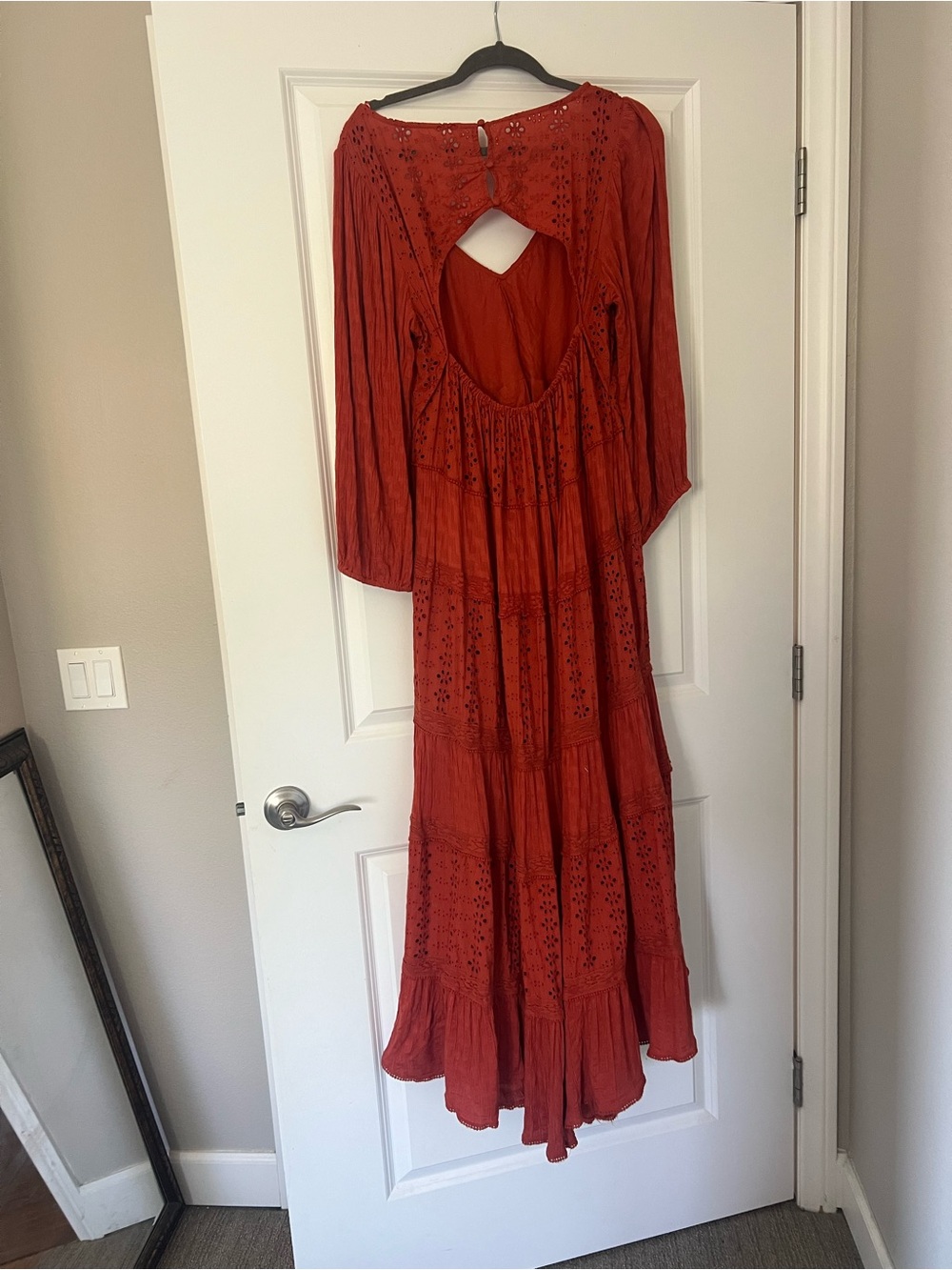 FREE PEOPLE Bohemian Red Tiered Maxi Dress - Picture 6 of 11